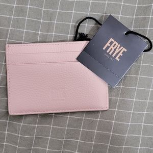 NWT FRYE LEATHER FAB FIT FUN CARD CASE LIGHT PINK